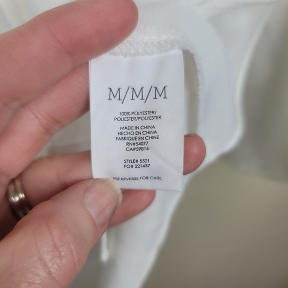 CAbi White Float Flutter Sleeve Top Size M #5521 - Picture 5 of 7